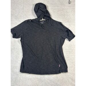 Lions Crest by English Laundry Mens Heather Charcoal Short Sleeve Hoodie Size XL